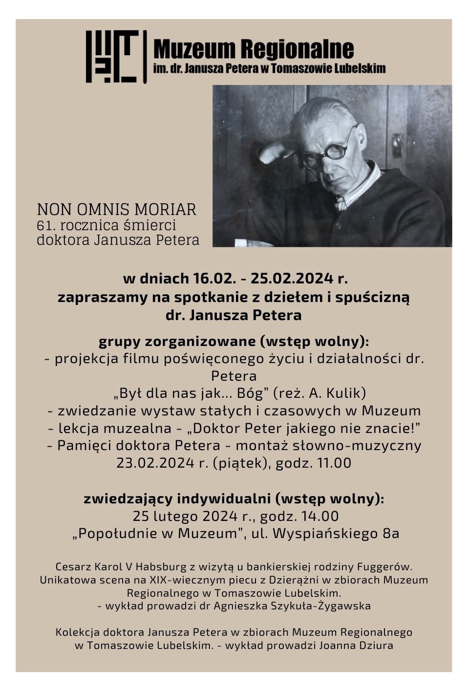 NON OMNIS MORIAR 61. rocznica śmierci doktora Janusza Petera