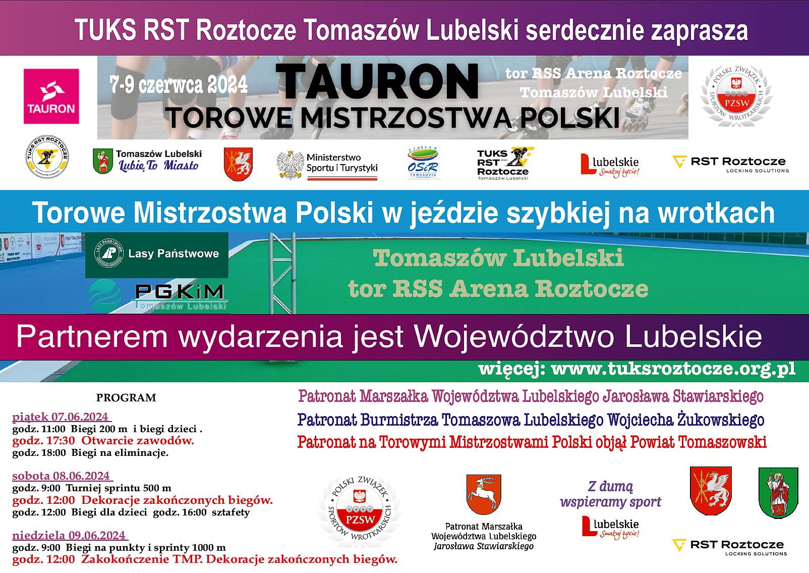 Torowe Mistrzostwa Polski w jeździe szybkiej na wrotkach – 7-9 czerwca 2024 r.